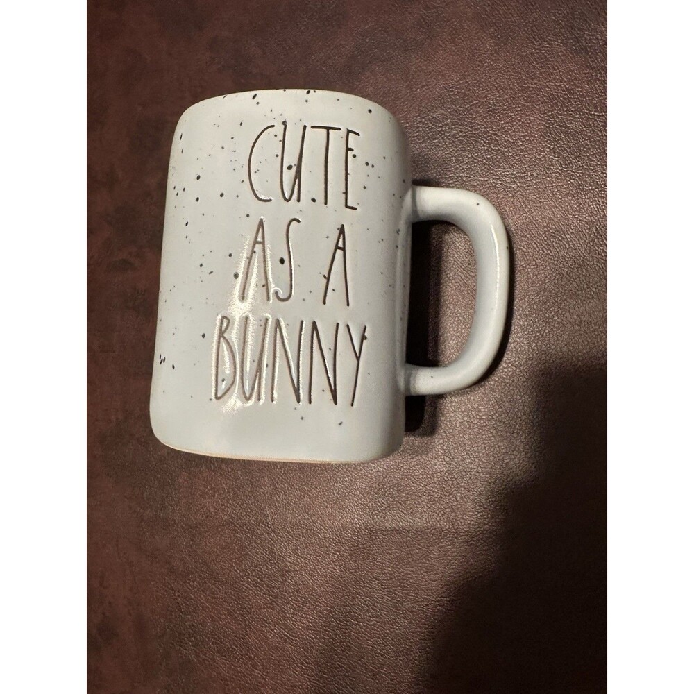 NEW Rae Dunn Coffee Cup Cute As A Bunny Speckled Easter Mug 16 OZ CERAMIC